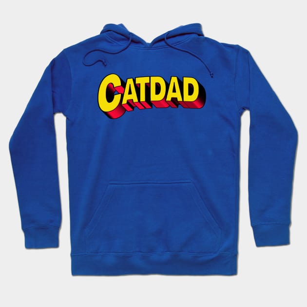 Cat Dad Super Hero Comic Text Hoodie by leBoosh-Designs